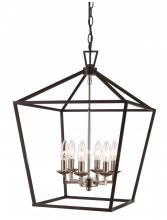 Trans Globe 10266 PC/BK - 6LT PENDANT-BIRD CAGE-PC/BK